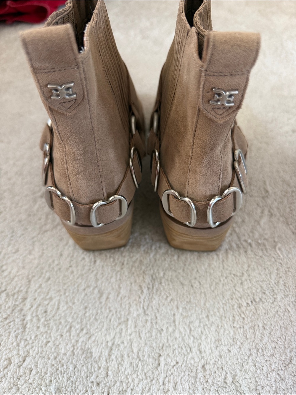 Sam Edelman Tan Suede Harness Chelsea Boot
